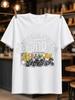 Joe Bar Team Graues verblasstes Logo Über Reihe von Rennmotorrädern Und Gelber Speed-Text Comic Biker Crew Unisex Alle T-Shirts