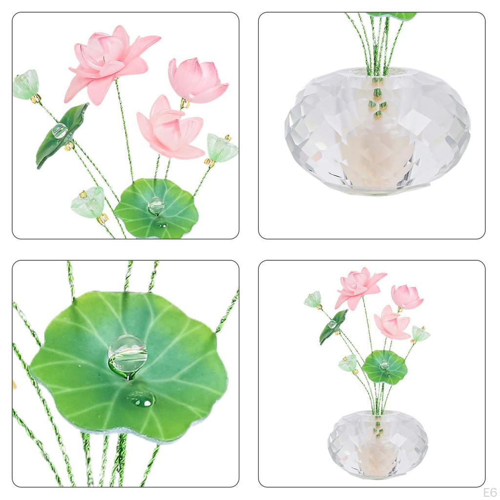 Car Dashboard Accessory with Crystal Floral Ornament