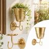 Wall Mounted Flower Pot Holder with Hook, Decorative Plant Stand for Home Balcony Garden