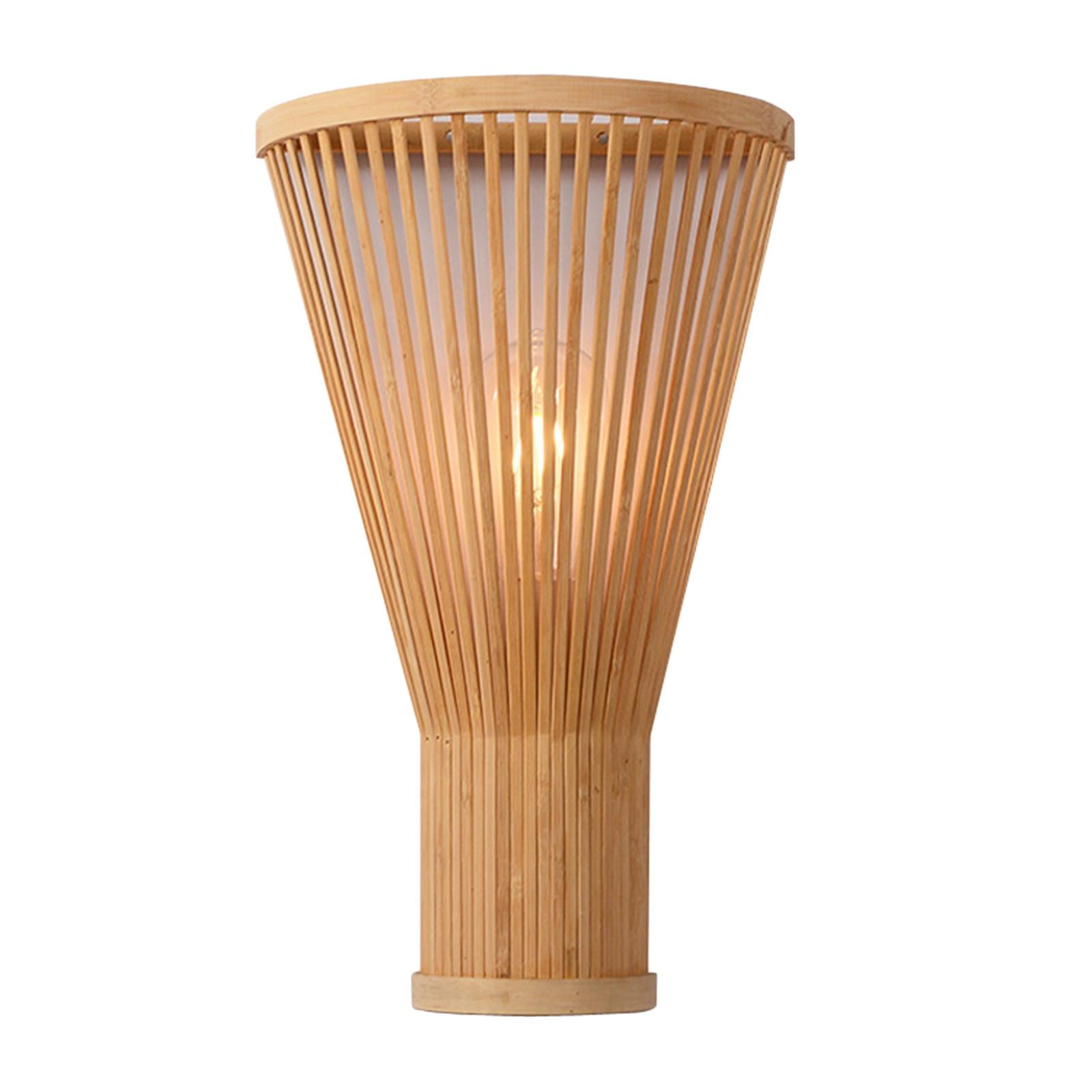 

Handmade Bamboo Woven Wall Lamp Sconce Home Decor LED E26/E27 Lighting Fixtures Novelty Lights for Bedroom Kitchen Country Aisle Without E27 Bulb бежевий