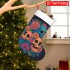 Christmas Decoration Fireplace Hanging Stocking 1pc Gothic Bohemian Skull & Rose Christmas Stocking - Multicol