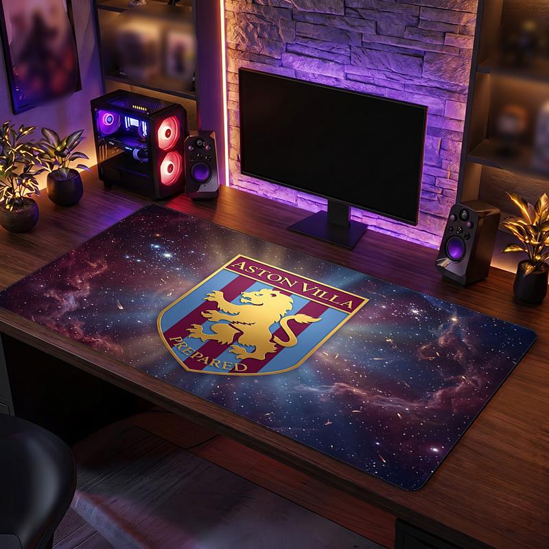 Tappetino per Mouse Grande Stampa Calcio Aston Villa, Tappetino Esteso Antiscivolo per Scrivania da Gioco per Ufficio Casa