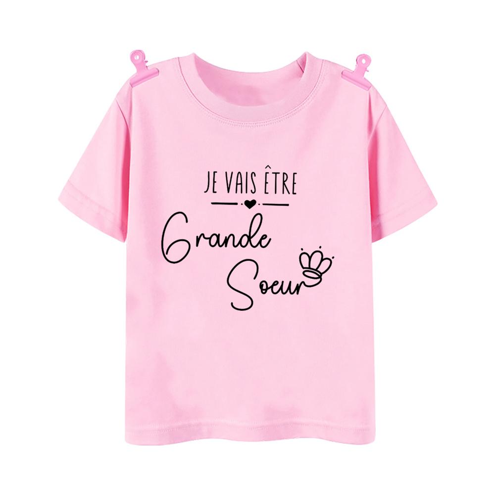 

I Will Become A Big Sister Rainbow Print Kids Shirt Baby Announcement T-shirt Friend Printed Girls Tops Child Short Sleeve Tee 100