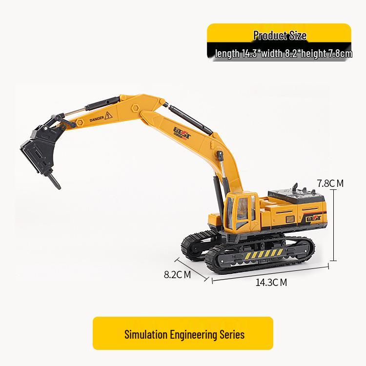 Kids' Inertial Engineering Vehicle Set: Excavator, Bulldozer, Forklift, Loader, Crane Toy Models