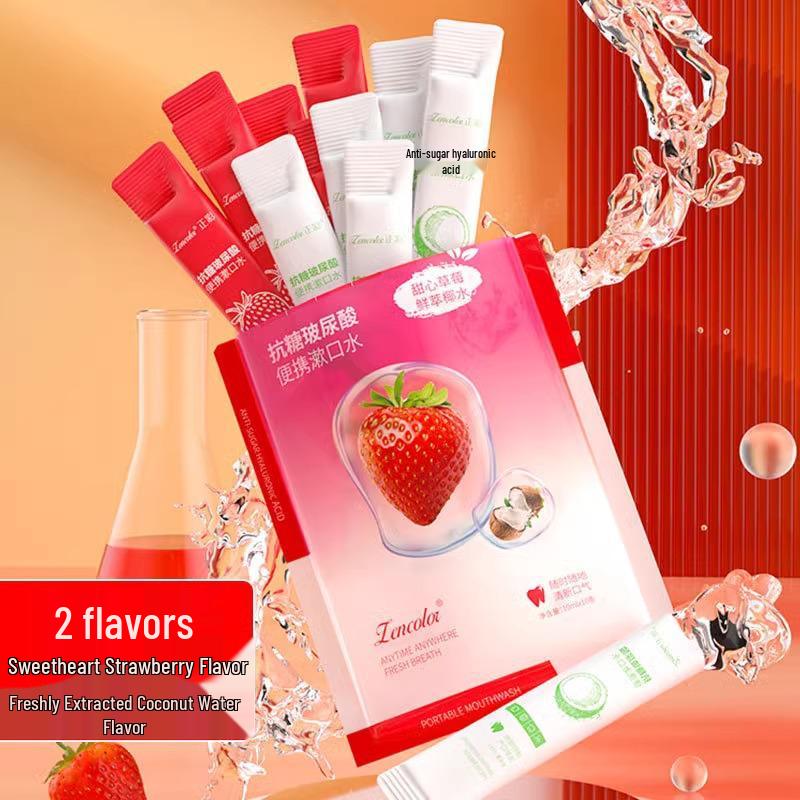 Fruit-Flavored Portable Mouthwash: Freshens Breath, Reduces Tartar, Quick Rinse, Long-Lasting Fragrance
