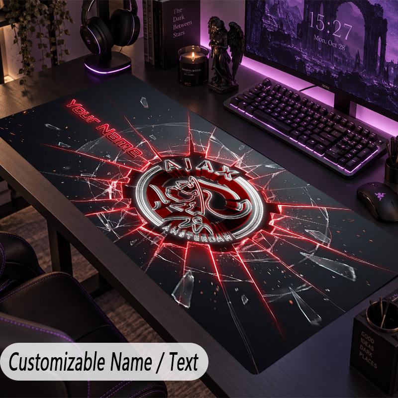 Large Mouse PadAjax Amsterdam Custom Name Text Personalized Desk Mat Non Slip Gaming Pad