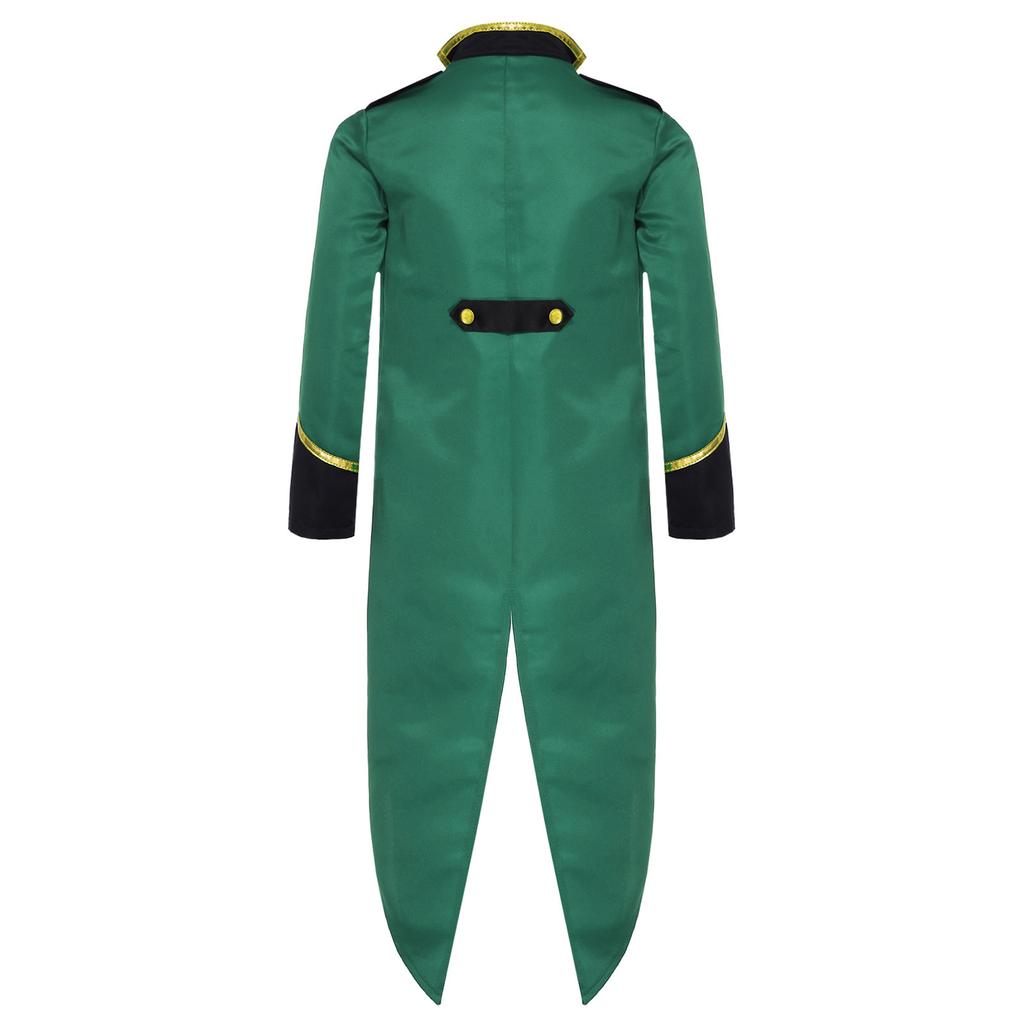 Kids Steampunk Tailcoat Costume Vintage Medieval Design Long Sleeve Fake Two Piece Tuxedo Victorian Elegant Jacket