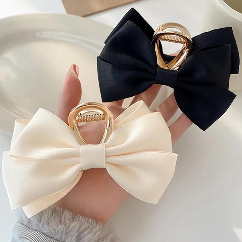 2pcs  Summer Headwear Fashion Simple Temperament Hair Clip Back Of The Head Shark  Clip  WOMEN'S Bow Hair Clip