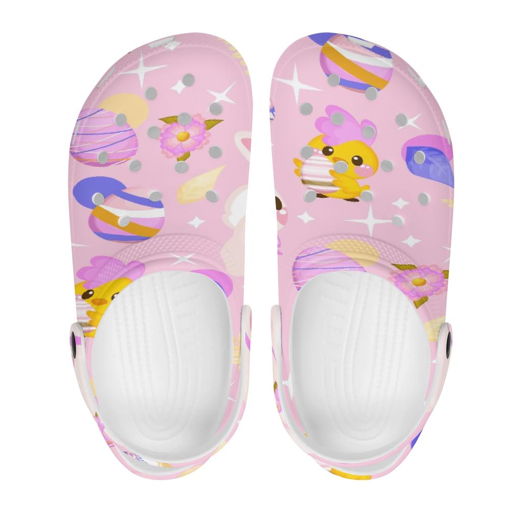 White Printed EVA Casual Clogs for Women Men Soft Sole Lightweight Breathable Slip On Sandals Slippers Summer Daily Leisure Shoes