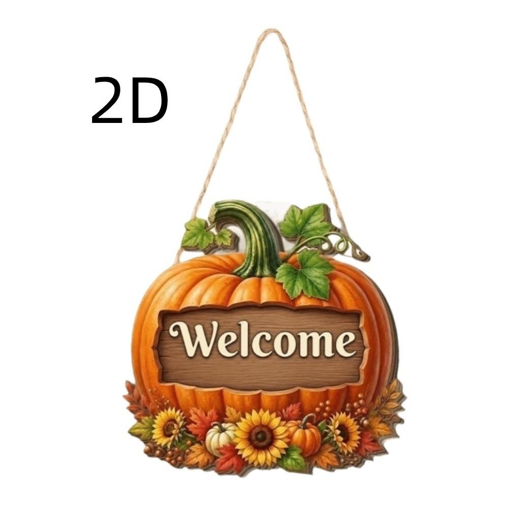 Pumpkin Welcome Hanging Sign Dwarf Door Decoration Fall Harvest Halloween Door Hanging Halloween