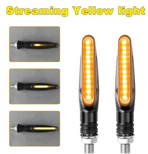 

Светодиодные указатели поворота ProZone Flowing с последовательным миганием — водонепроницаемость IP68, сертификация E24 — универсальные для мотоциклов жёлтый