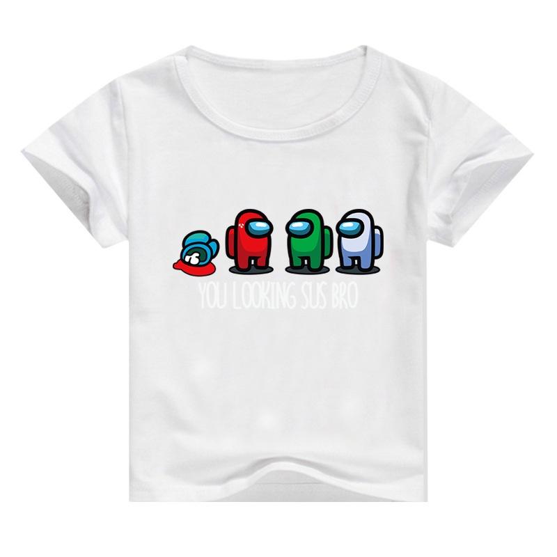 

Among Us Sus Personalised T Shirt Kid Tee Top Imposter Crew Mate Gaming Impostor 140 белый