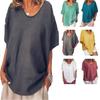Blusa Estiva da Donna con Maniche Corte a Pipistrello Elegante Casual Larga per Ogni Occasione