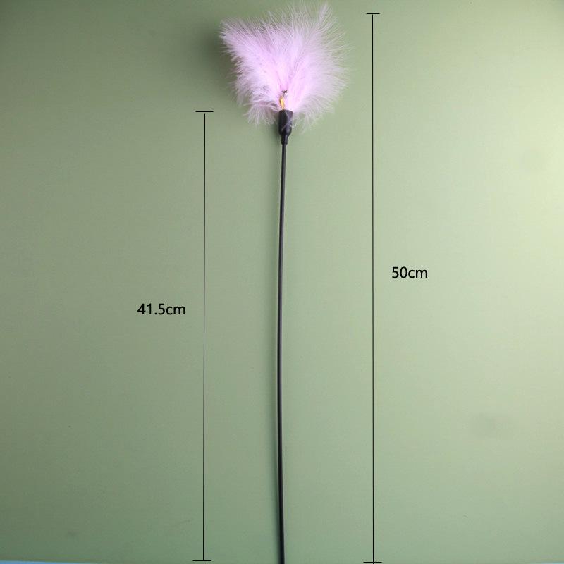 Игрушка-дразнилка для кошек из страусиных перьев с колокольчиком - Ручная удочка для снятия скуки