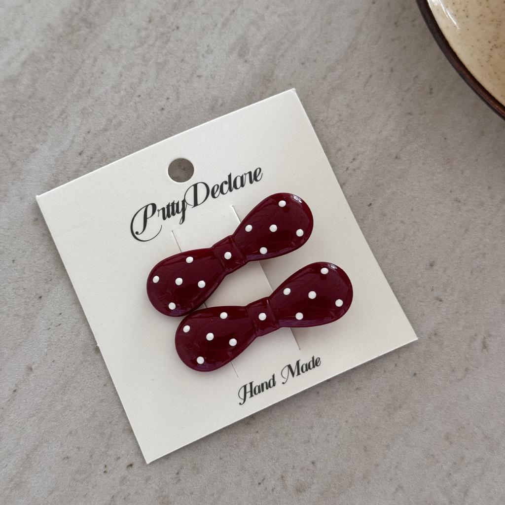 2 Stück Punkte Haarklammern Süße Mädchen Niedliche Schleife Haarspangen Acryl Nahtlose Haarspangen Haargriffe Damen Mode Haaraccessoires Kopfbedeckung