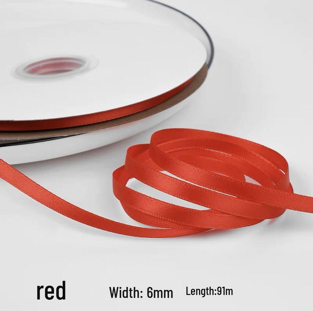 "0.6cm-1cm Polyester Ribbon for DIY Bows, Bouquets, and Gift Boxes"