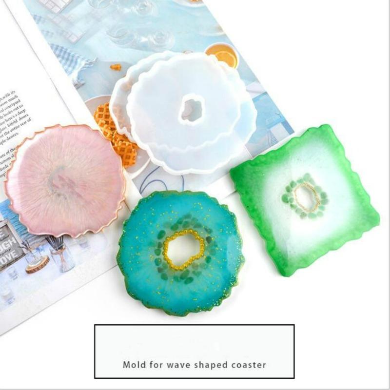 1Pcs Wave Coaster Table Mold Silicone Diy Baking Mirror Resin Cloud Epoxy Mold