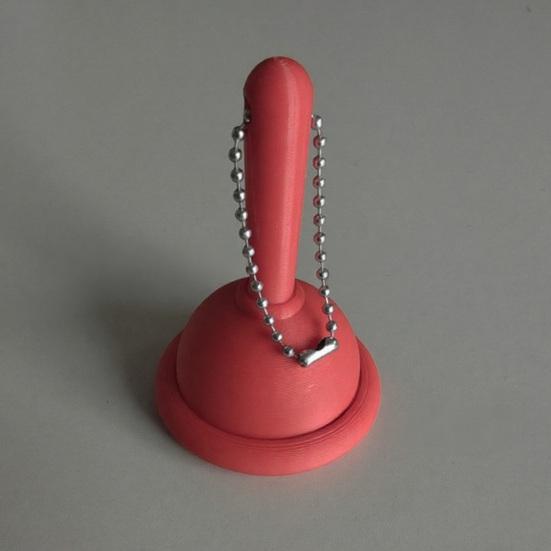 Plunger Shaped Clicker Fidget Keychain, 3D Printed Decompression Toy, Novelty Stress Relief Sensory Toy for Kids Adults