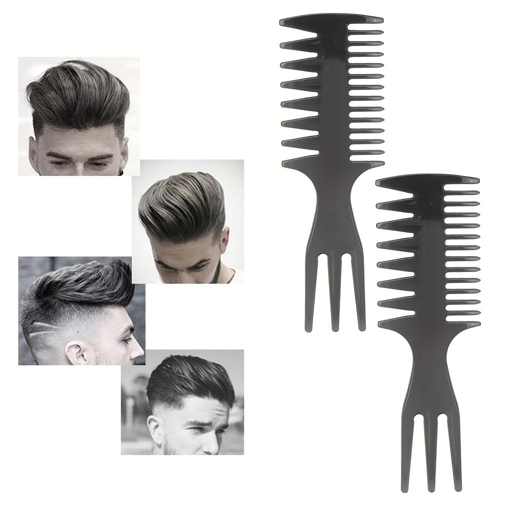 Slicked-back Comb 3 In 1 Fishbone Shaped Hair Extensions Detangling Styling Coloring Comb For Salon Barber Use