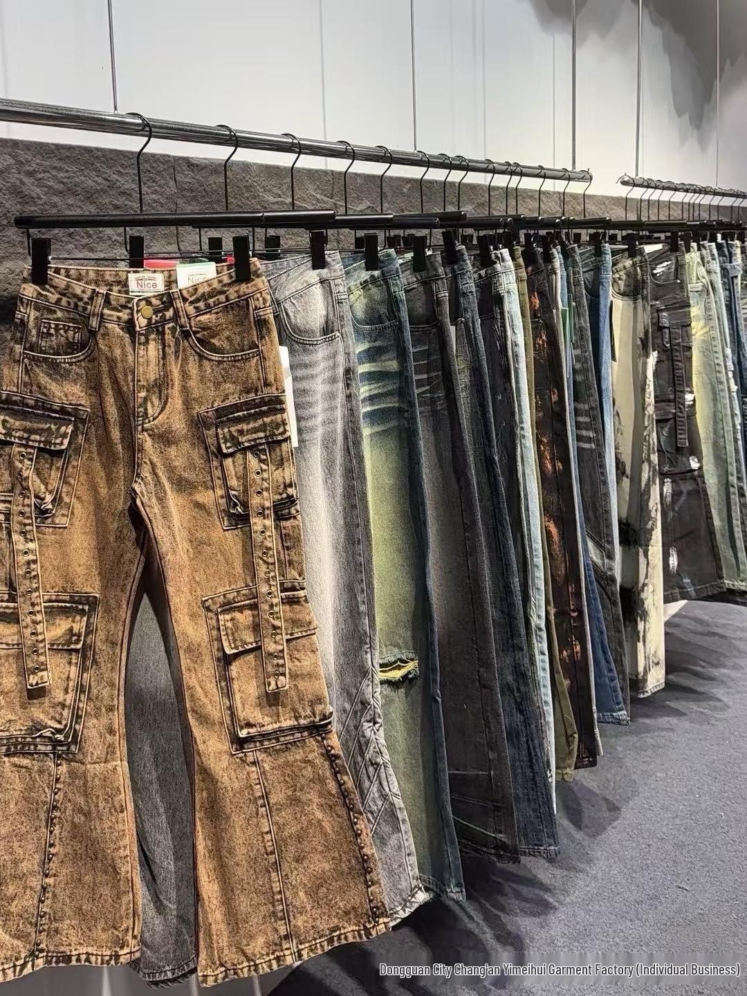 

TEMU Retro Wide-Leg Washed Jeans for Women - Sweet, Cool, Spicy Street Style Pants Various Sizes