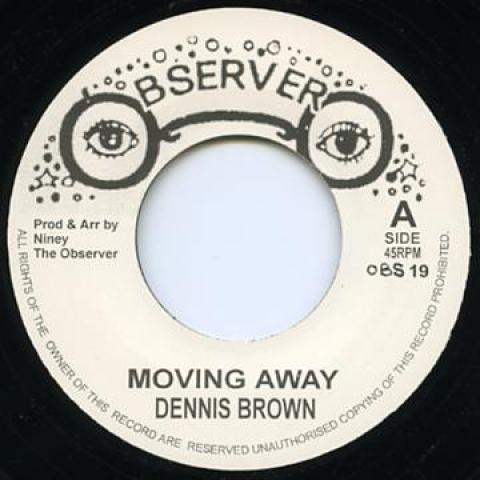 7inch Record DENNIS BROWN - Moving Away / Traveling Man OBS19 Observer 1975 UK Reggae, Ska & Dub Used