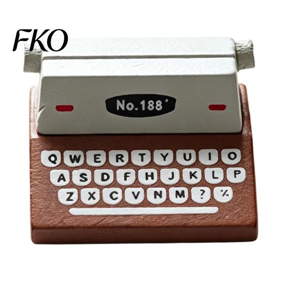 Retro Desk Accessory Wooden Typewriter Memo Clip, Vintage Place Card Holder, Nostalgic Organizer Decorative Message Photo Picture Holder