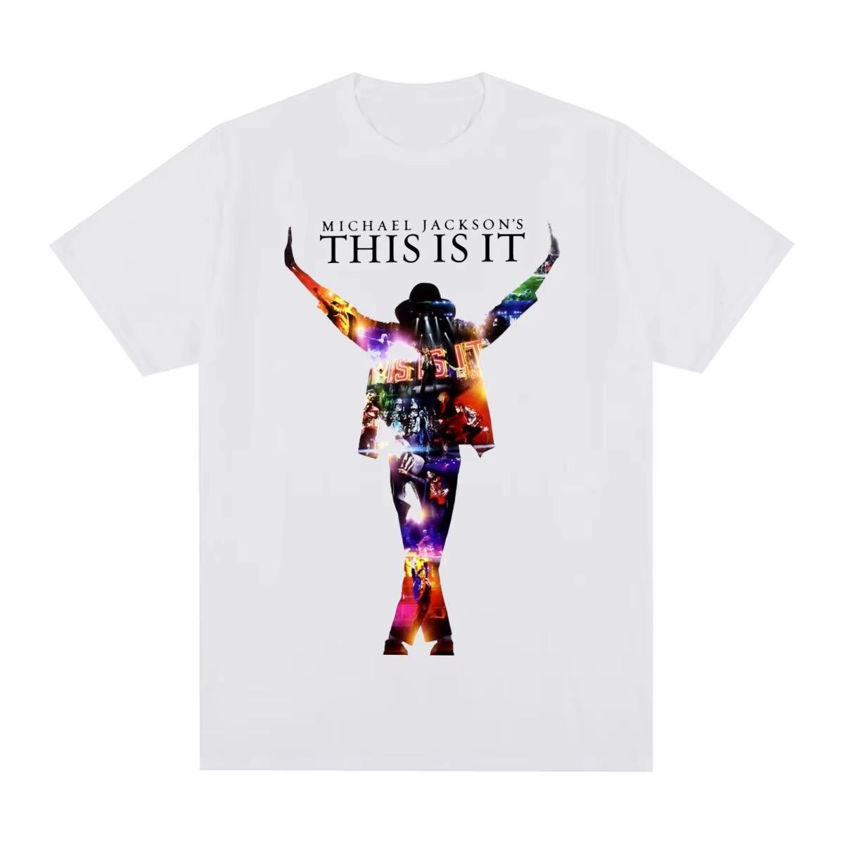 

2026 New Michael Jackson Shirt Vintage 90s Graphic Tee Hip Hop Streetwear T Shirt for Unisexs Womens Fan Gift Casual Top Summer M