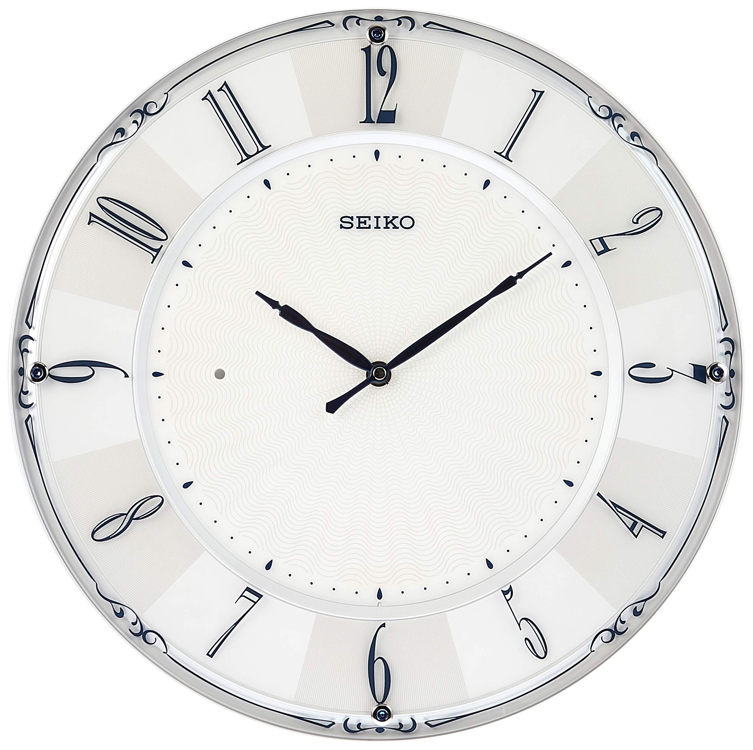 Seiko Clock Wall White Pearl Diameter x KX504W Clock, Finish, Glossy, 35.1 3.0 cm,