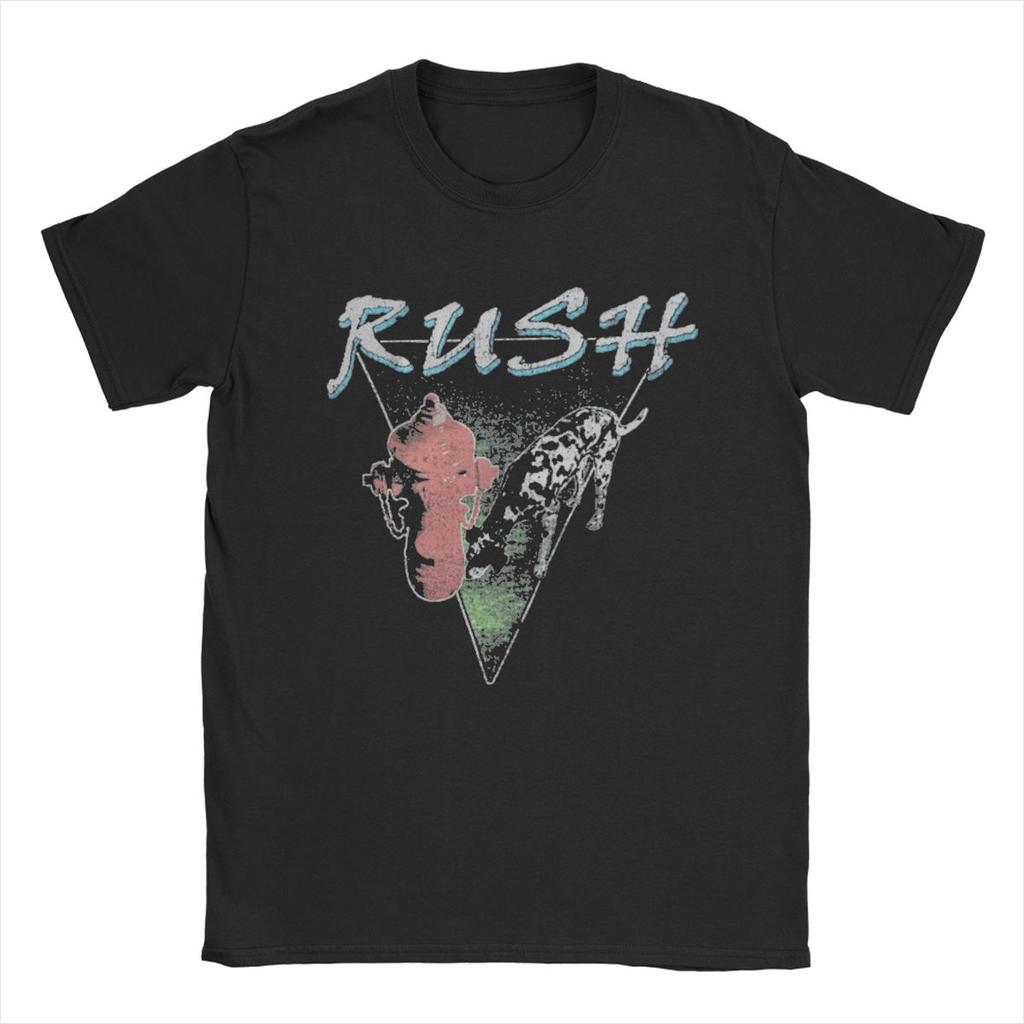 Men's Band Rush T Shirt Pure Cotton Tops Humorous Short Sleeve O Neck Tees Original T-Shirt
