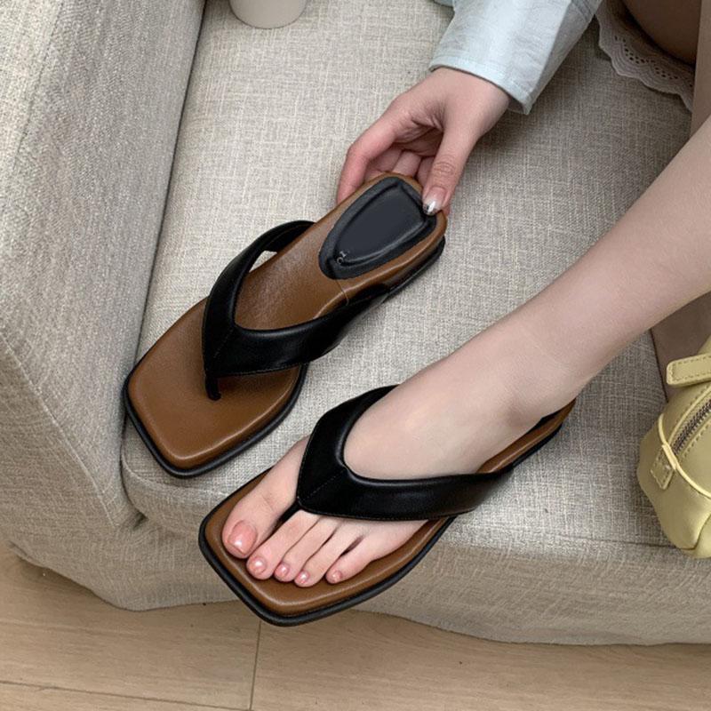Fashion Comemore Summer Women Shoes Wedges Flip Flops Mid Heels Slippers for Women Fashion Thick Soled Casual Beach Slides Sandalias