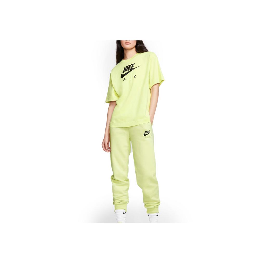 Nike Air Letter Logo Print Casual Loose Short Sleeve T-Shirt Women Tops Yellow Green CJ3105-367