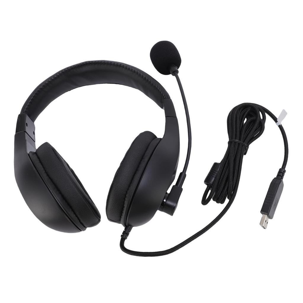 USB Headset with Mic Gooseneck Microphone Rod Noise Reduction Students Listening and Speaking Exam H