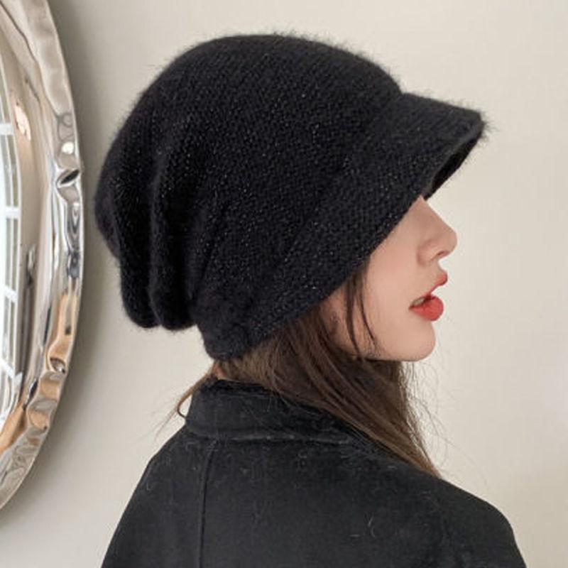 

Pile hat children s autumn and winter versatile warm knitted wool hat cold rabbit hair confinement baotou hat average size (elastic) чорний