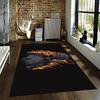 Fiery Warrior Print Rug for Game Room or Outdoor Suitable for Use As an Anti-slip Game Mat for Living Room and Bedroom Sofas