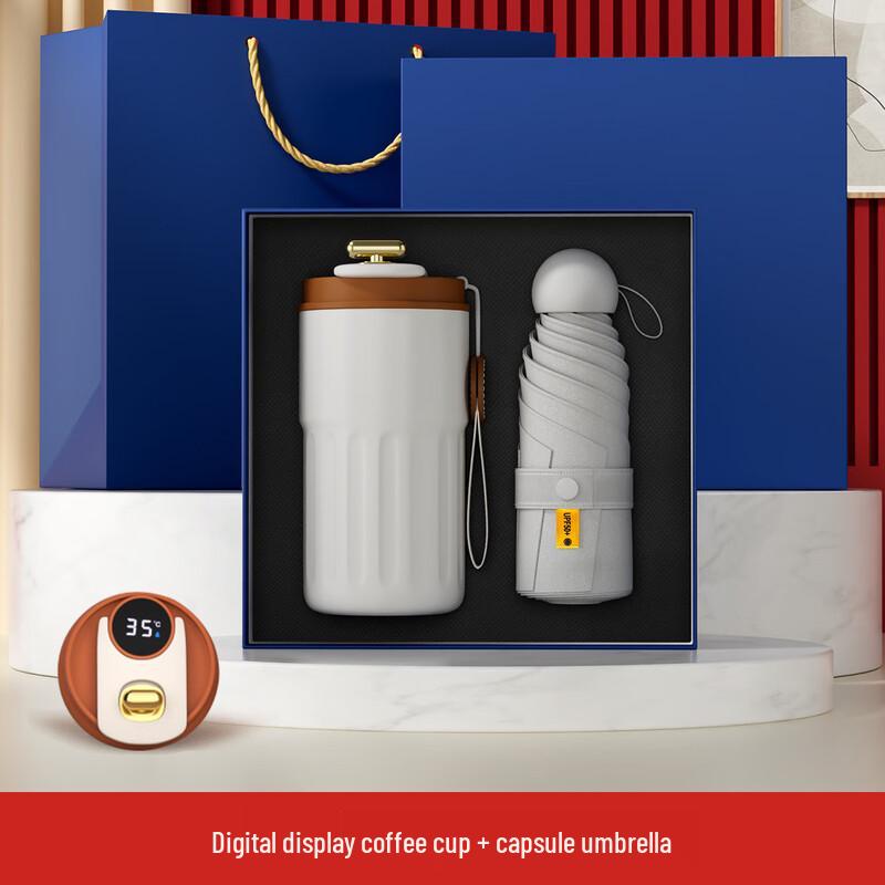 Stainless Steel Insulated Mug & Umbrella Gift Set