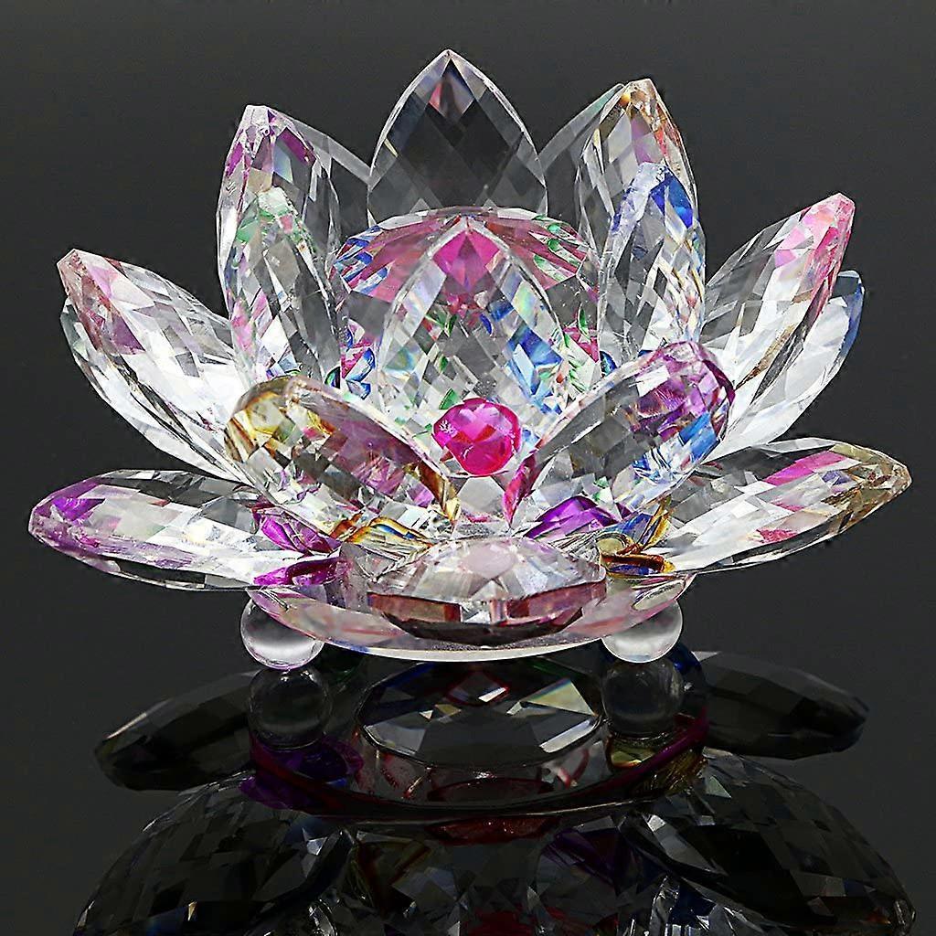 Crystal Lotus Flower - for Home Decoration, Ideal Gift for Birthdays, Parties (100mm Multicolor)