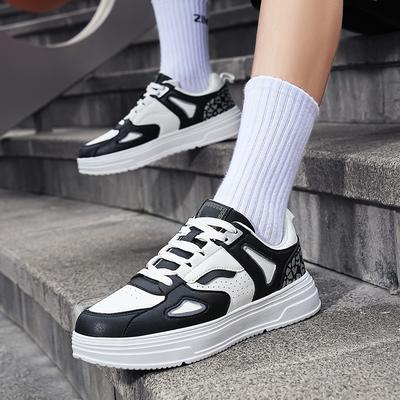 Klassische Schwarz-Weiß-Sneaker für Herren Damen Komfort Leder Skateboarding Sportschuhe Große Größe 48 Herren Trainer Basket Homme