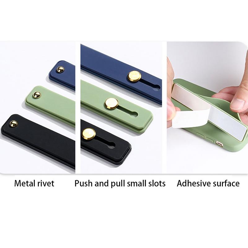 Universal Silicone Wristband Phone Holder Finger Ring Phone Hand Band Bracket Push Pull Grip Phone Stand Sticker Phone Holder