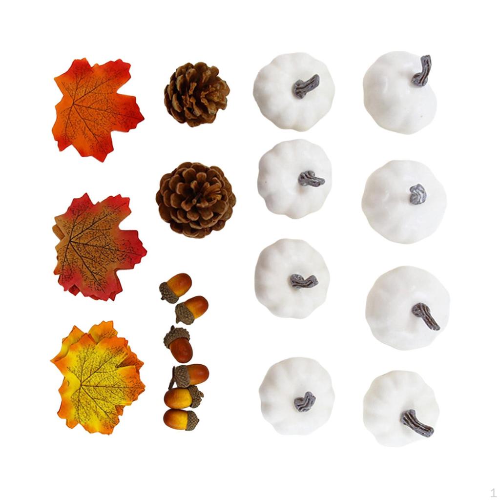 Artificial Pumpkins Decoration Set Home Decor for Party Fall Autumn Tabletop