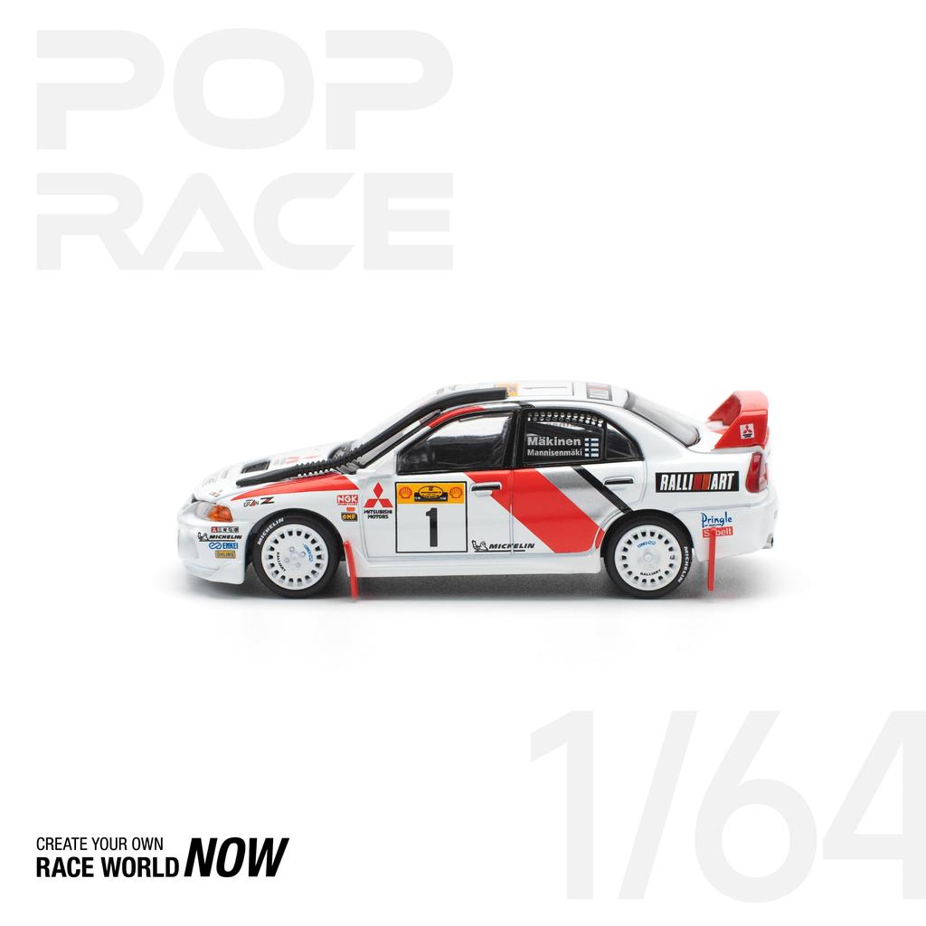 POP RACE Scale Mitsubishi Lancer Evolution IV Safari Rally Kenya 1998 PR640231 1/64 (Finished Model)