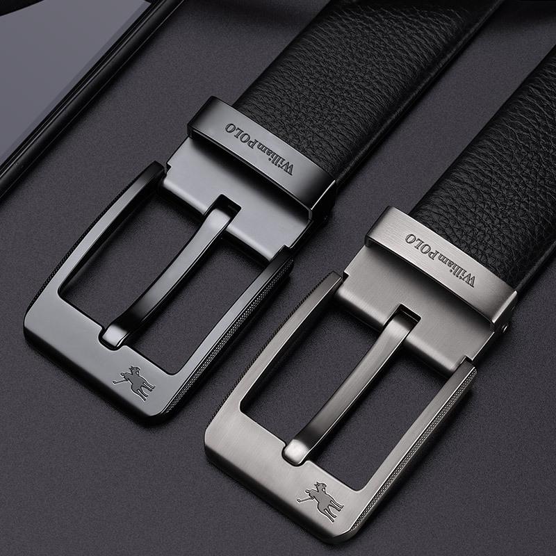 Mary Emperor Belt Male Real Cowhide Pinbuckle Pants Belt Men's Belt Gift Box for Father To Give Boyfriend Birthday Gift