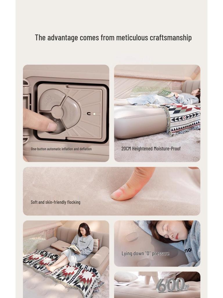 Inflatable Sofa & Bed: Portable Outdoor & Indoor Mat for Camping & Naps