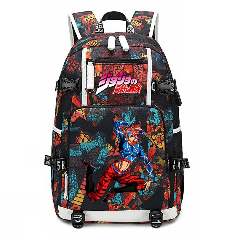 Stampa di JoJo's Bizarre Adventure Zaino Scolastico Studentesco Grande Capacità Casual Daypack per Adolescenti Bambini Scuola Viaggio