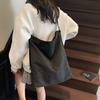 2025 new casual large-capacity canvas bag women's simple and fashionable tote bag Korean version commuter messenger bag bag