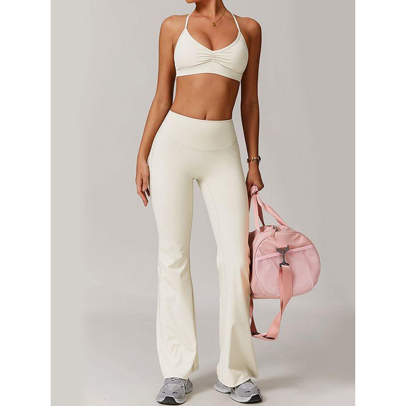 Cross Beauty Back Sports Underwear Women 2025 New Yoga Bra Running Outer Wear Gathered Sexy Workout Clothes Vest