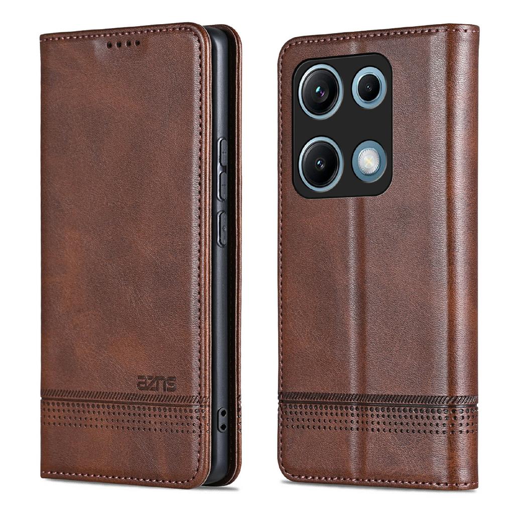 AZNS For Xiaomi Redmi Note 14S 4G Case Cowhide Texture PU Leather Wallet Phone Cover