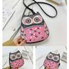 Cartoon Owl Crossbody Bag for Women Small Messenger Bag PU Leather Shoulder Bag