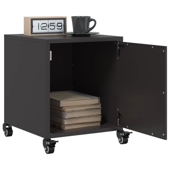 VidaXL Bedside Tables 2 Pcs Black 36x39x43.5 Cm Steel, Cabinet, Side Cabinet, Phone Stand, Bedside Table 846615
