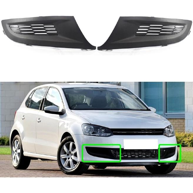 1 Pair Left Right Side Car Front Bumper Lower Fog Lamp Grille Cover Fog Light Grill Compatible For Volkswagen Polo 2011-2013