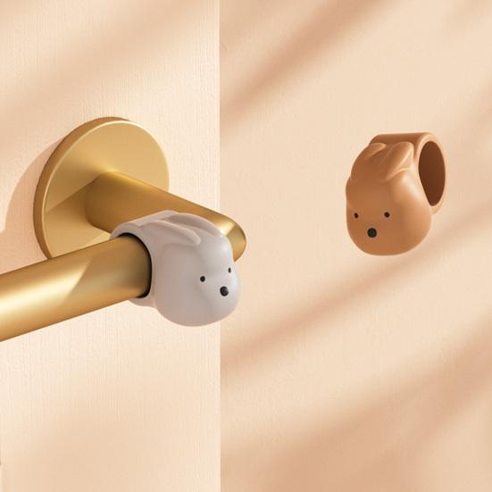 Animal Door Handle Stopper Wall Protector Silicone Door Lever Stop Wall Bumper Noise Reduction Home Office Door Mount Anti-collision Pad